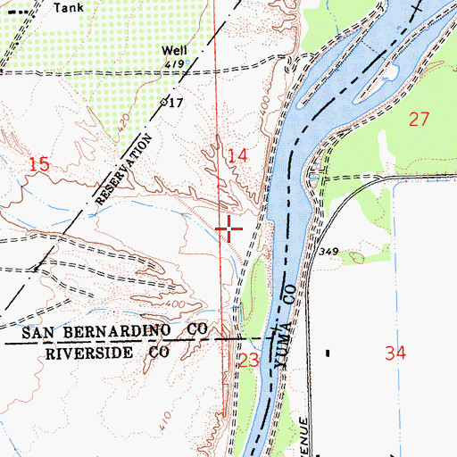 Topographic Map of Vidal Valley, CA