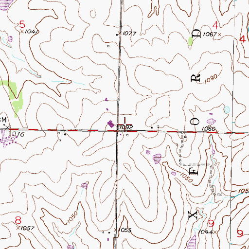 Topographic Map of Prairie Trails West Shopping Center, KS