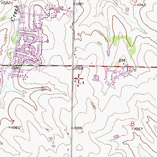 Topographic Map of Heritage Square Shopping Center, KS