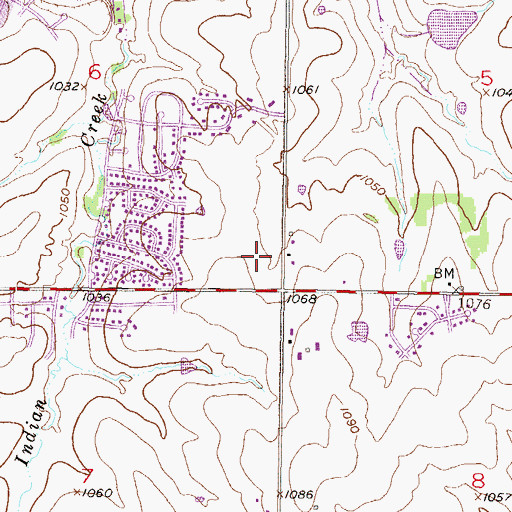Topographic Map of Murlen Plaza, KS