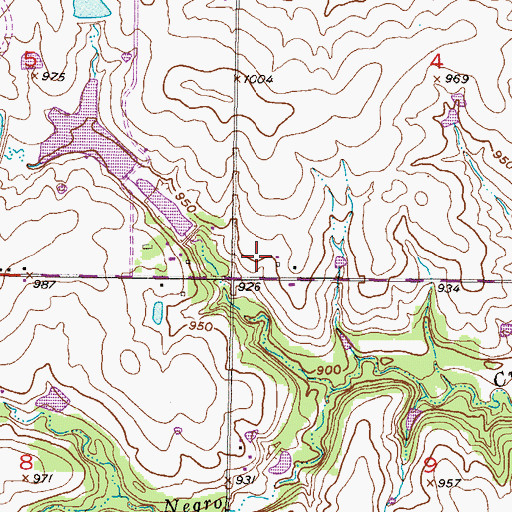 Topographic Map of Nall Valley Shops, KS