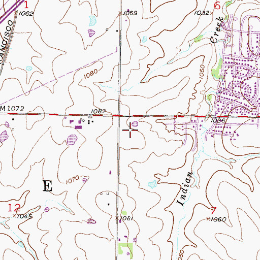 Topographic Map of Indian Trail Plaza Shopping Center, KS