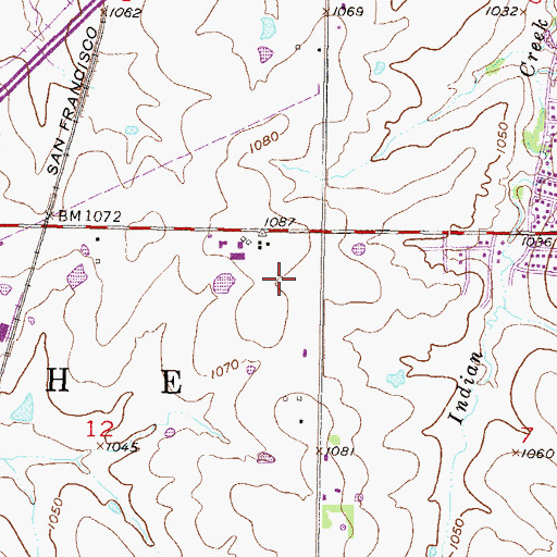 Topographic Map of Village Centre Shopping Center, KS