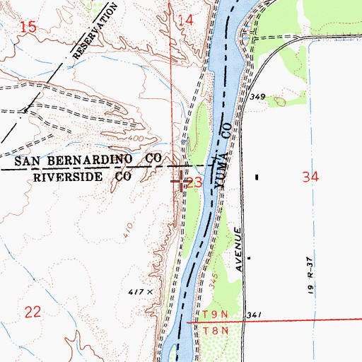 Topographic Map of Vidal Wash, CA