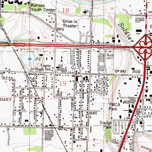 Topographic Map of Seaman Community Congregational Church, KS