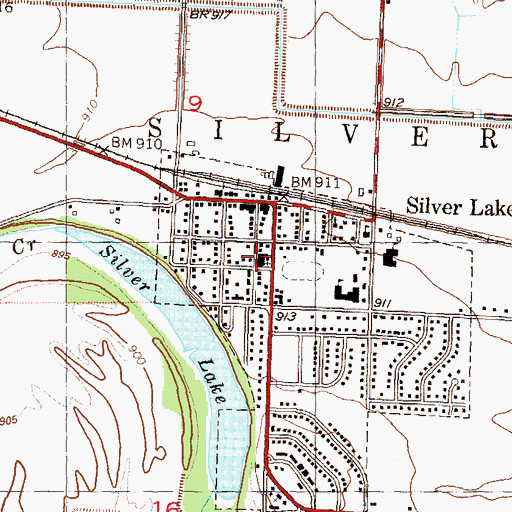 Topographic Map of Silver Lake United Methodist Church, KS