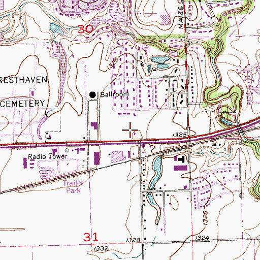 Topographic Map of Goddard Community Church, KS