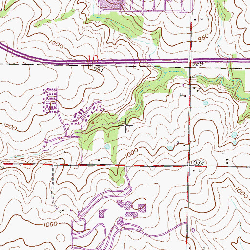 Topographic Map of The Court at Overland Park Assisted Living Facility, KS