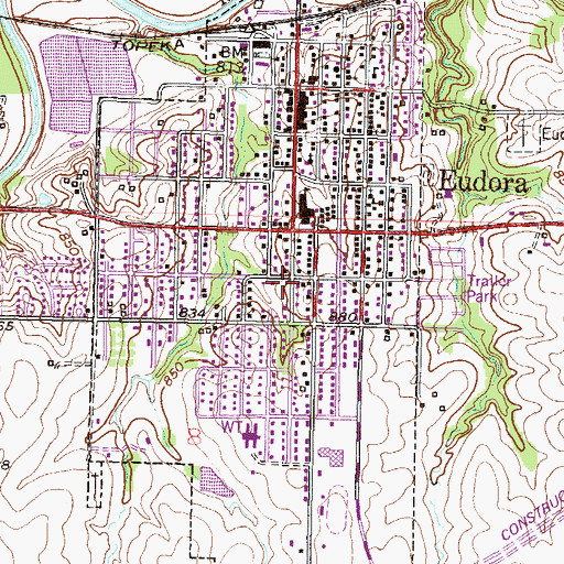 Topographic Map of First Southern Baptist Church, KS