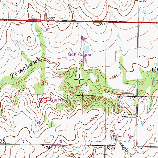 Topographic Map of Saint Andrews Golf Course, KS