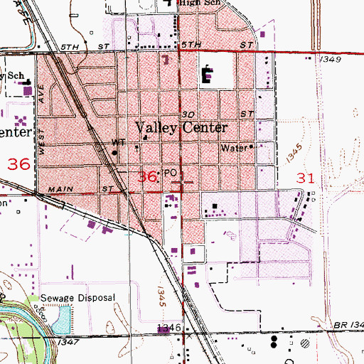 Topographic Map of Valley Center Cultural and Historical Museum, KS