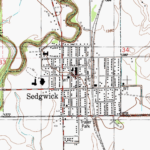 Topographic Map of Lillian Tear Library, KS