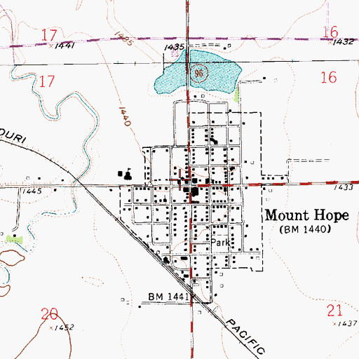 Topographic Map of Mount Hope Municipal Court, KS