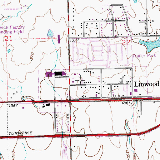 Topographic Map of Stroud Mobile Home Park, KS