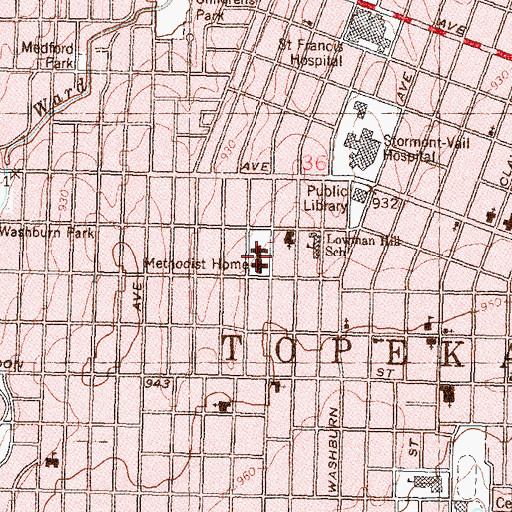 Topographic Map of United Methodist Home Assisted Living Facility, KS
