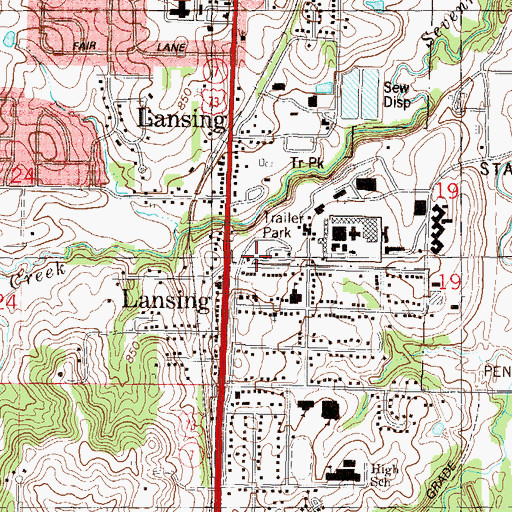 Topographic Map of Lansing Historical Museum, KS