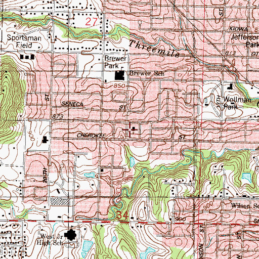 Topographic Map of Church of the Nazarene, KS