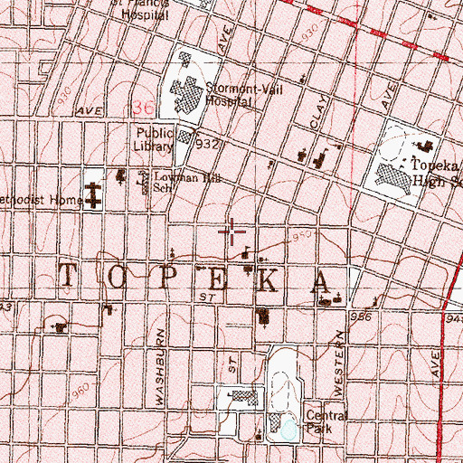 Topographic Map of Faith Temple Church of God in Christ, KS