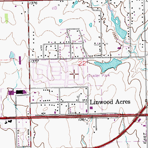 Topographic Map of Lifestyle Mobile Home Park, KS