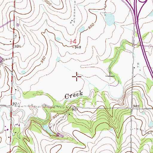 Topographic Map of The Gables at Overland Park, KS