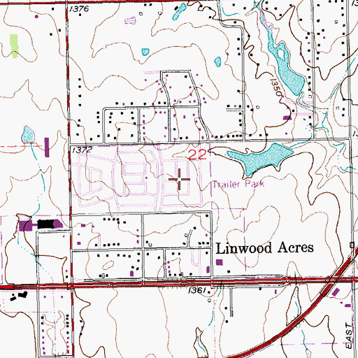 Topographic Map of Prairie Hills Mobile Home Park, KS