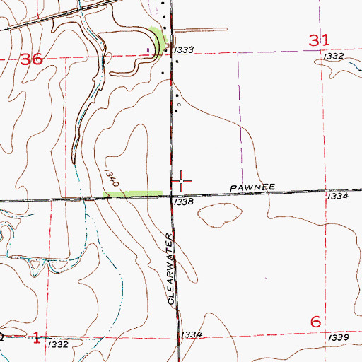 Topographic Map of Grace Point Church, KS