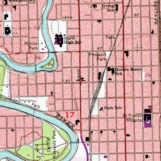 Topographic Map of El Mesias United Methodist Church, KS