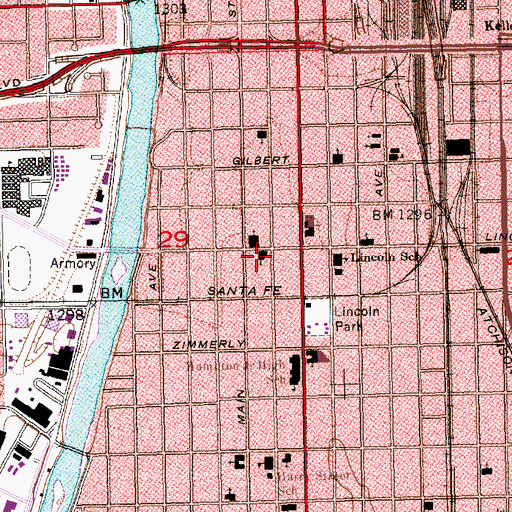 Topographic Map of Greater Mount Zion Baptist Church, KS