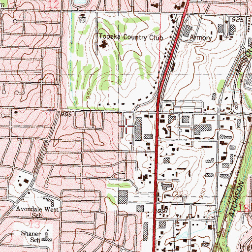 Topographic Map of Brewster Place Assisted Living Facility, KS