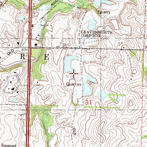 Topographic Map of J Larkin Industrial Park, KS