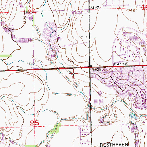 Topographic Map of The Vyne at Meadows Park Assisted Living Facility, KS