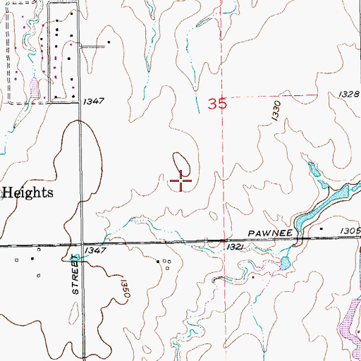 Topographic Map of Sierra Hills Golf Club, KS