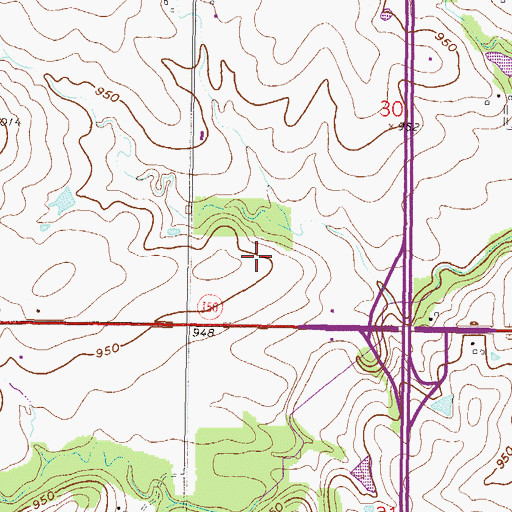 Topographic Map of Overland Pointe Marketplace, KS