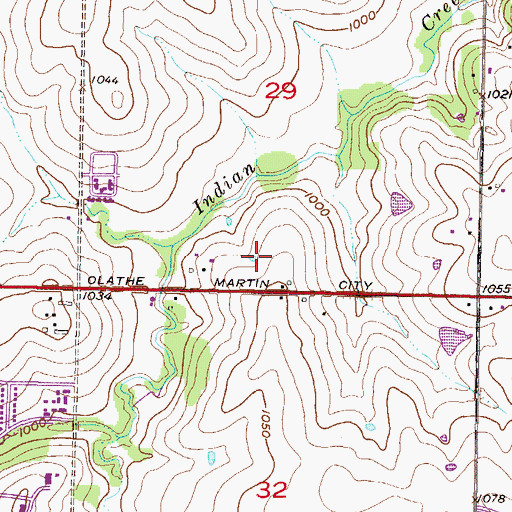 Topographic Map of Hy - Vee East Shopping Center, KS