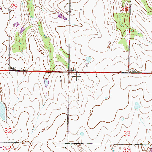 Topographic Map of Cornerstone Shopping Center, KS