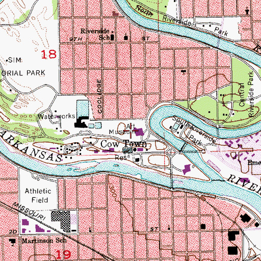 Topographic Map of Wichita Art Museum Library, KS
