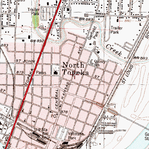 Topographic Map of Gethsemane Church of God in Christ, KS