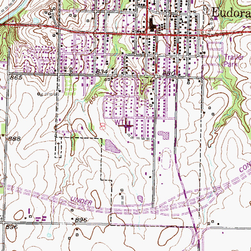 Topographic Map of Eudora Nursing Center, KS