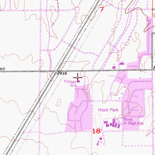 Topographic Map of Village School, CA