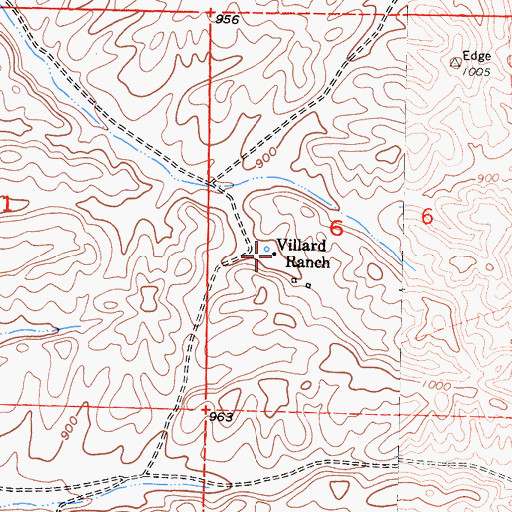 Topographic Map of Villard Ranch, CA