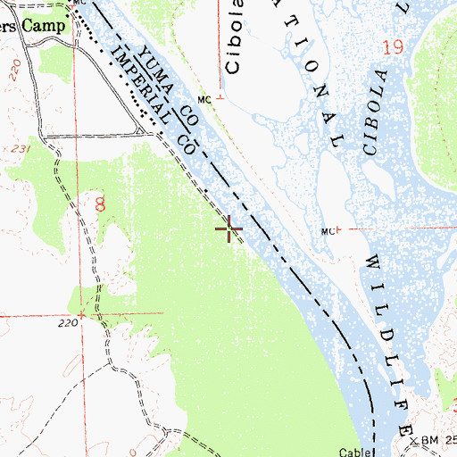 Topographic Map of Vinagre Wash, CA