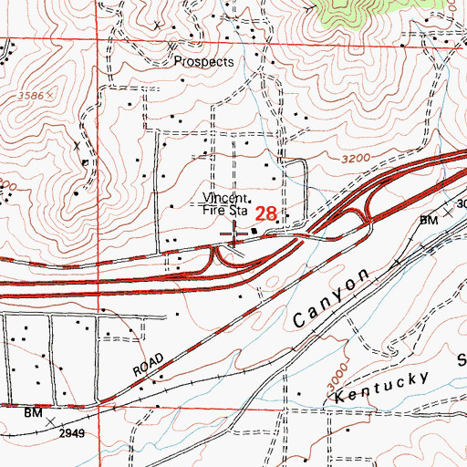 Topographic Map of Los Angeles County Fire Department Station 80, CA