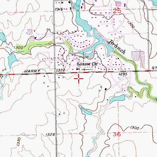 Topographic Map of East Evangelical Free Church, KS