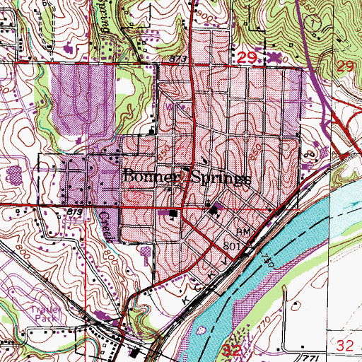 Topographic Map of First Christian Church, KS