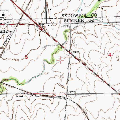 Topographic Map of Mulvane Mobile Home Park, KS