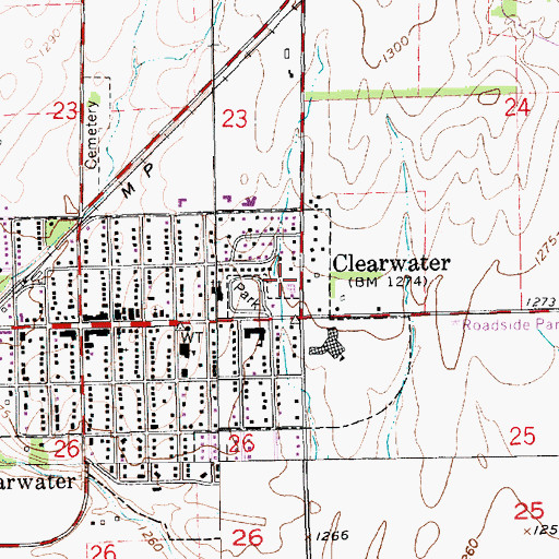 Topographic Map of Clearwater Historical Society Museum, KS