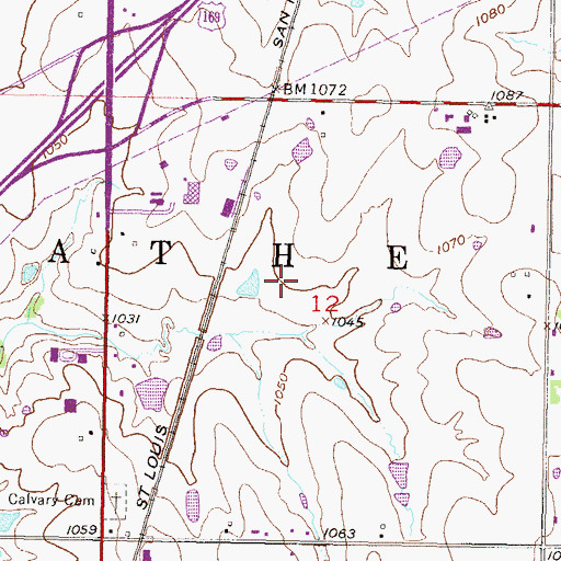 Topographic Map of South Keeler Business Park, KS