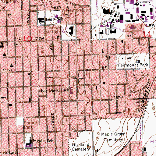 Topographic Map of Saint Mark United Methodist Church, KS