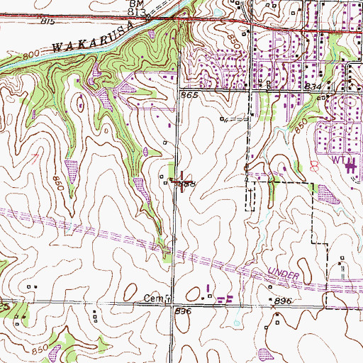 Topographic Map of Church of Christ, KS
