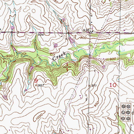 Topographic Map of Ironhorse Golf Club, KS